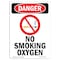Signmission OSHA Danger Sign, No Smoking Oxygen, 24in X 18in Aluminum, 18" W, 24" L, Portrait OS-DS-A-1824-V-1486 - alternate 1